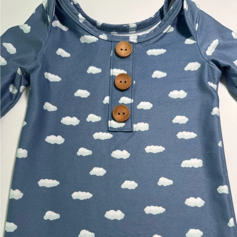 Caden Lane Blue Cloud Sleep Gown Newborn